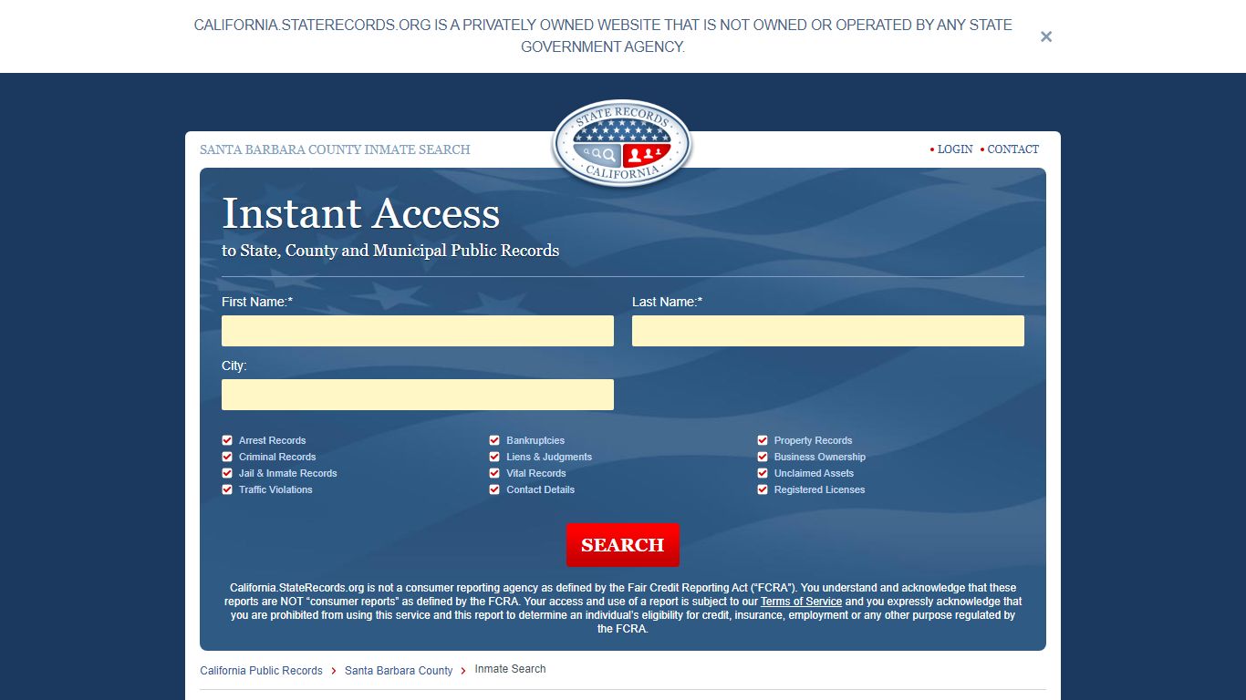 Santa Barbara County Inmate Search - StateRecords.org